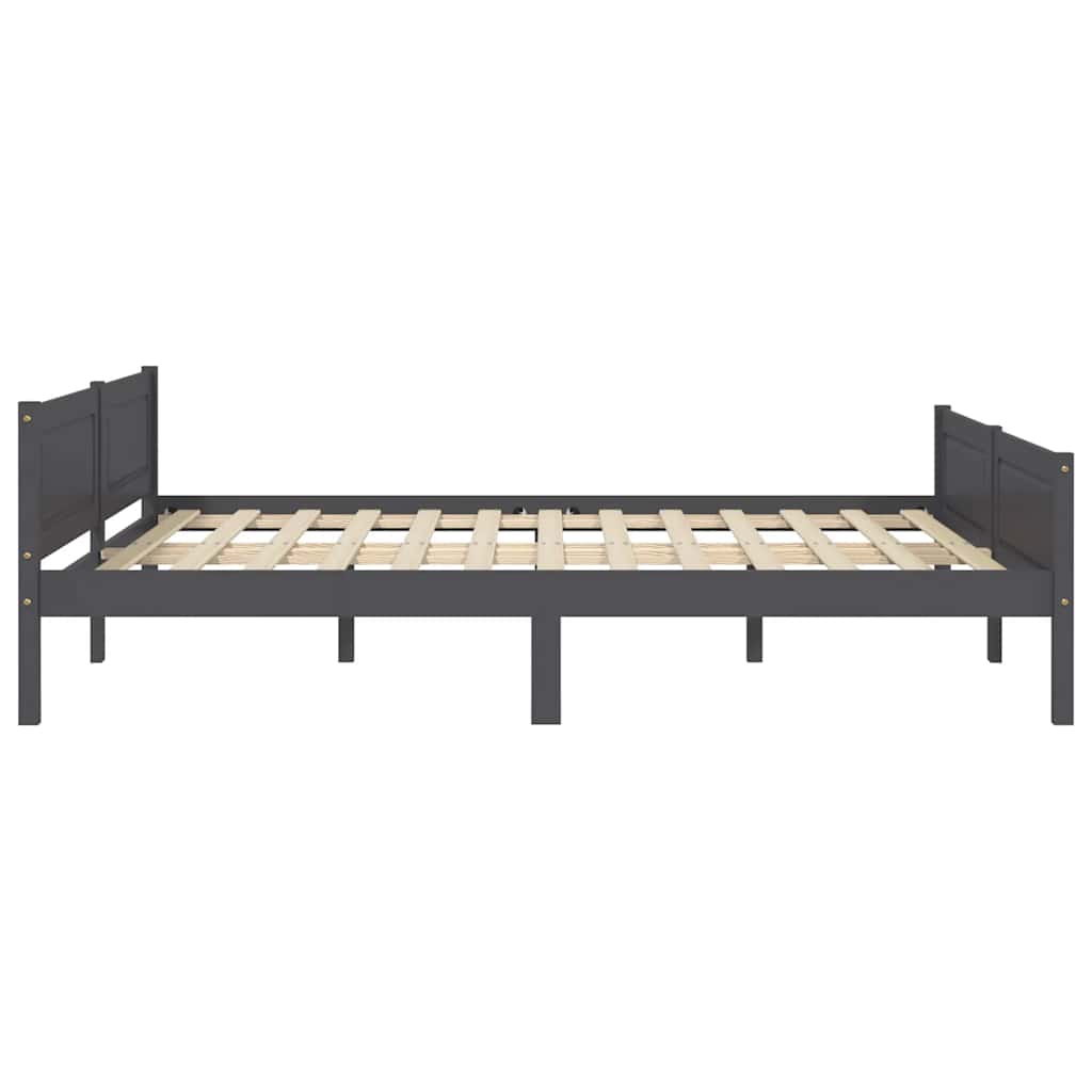 Okvir za krevet od masivne borovine sivi 160 x 200 cm