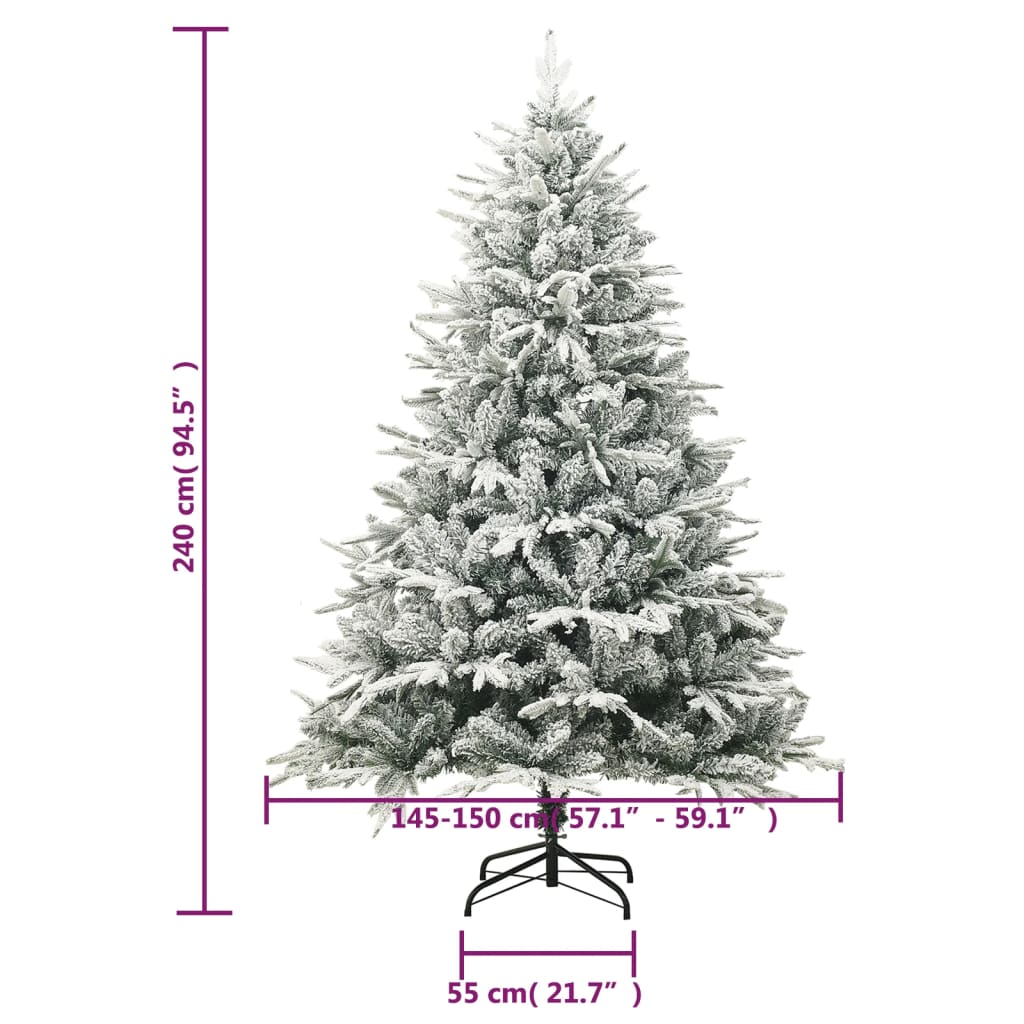 Umjetno božićno drvce sa snijegom zeleno 240 cm PVC i PE