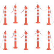 Stupovi za kontrolu prometa s lancem 10 kom 75 cm PE