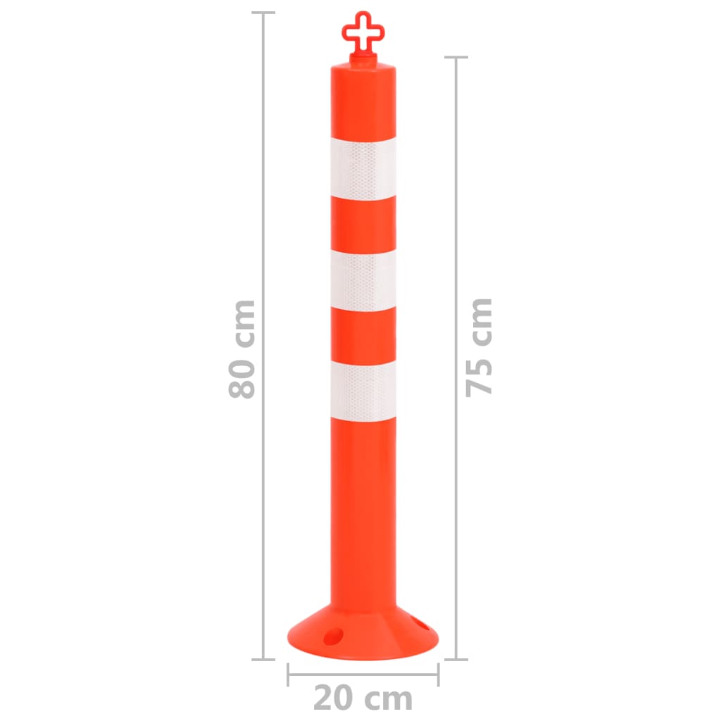Stupovi za kontrolu prometa s lancem 10 kom 75 cm PE