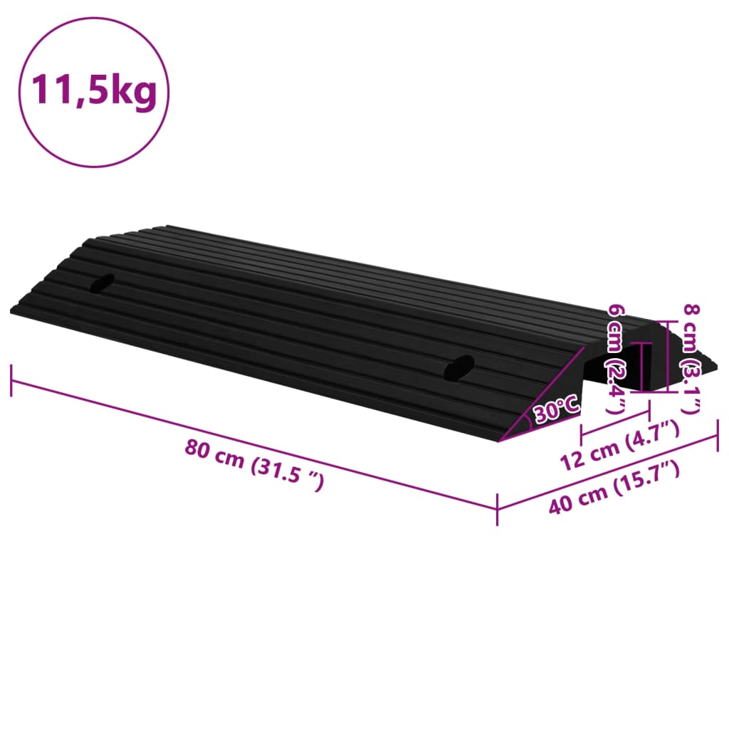 Prilazna rampa u obliku mosta 80 x 40 x 8 cm gumena