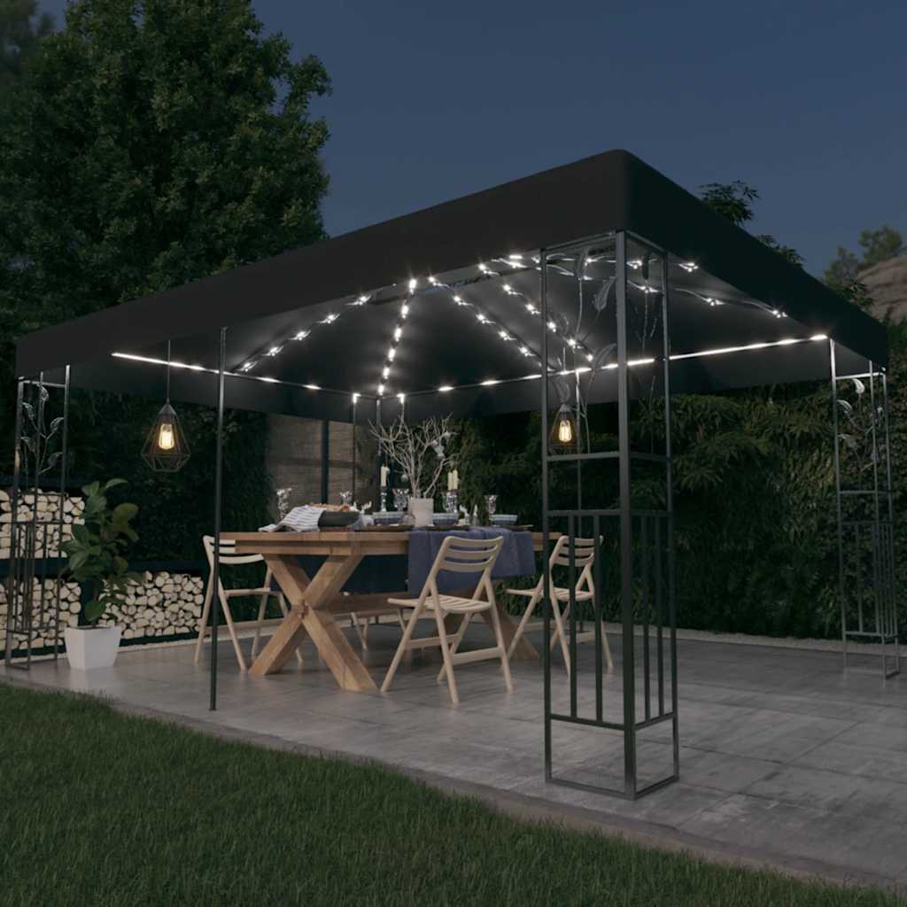 Sjenica s dva krova i LED svjetlosnim trakama 3 x 4 m