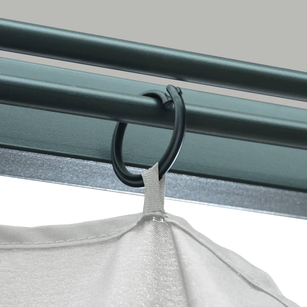 Sjenica sa zastorima i LED svjetlima 300 x 300 cm krem aluminij