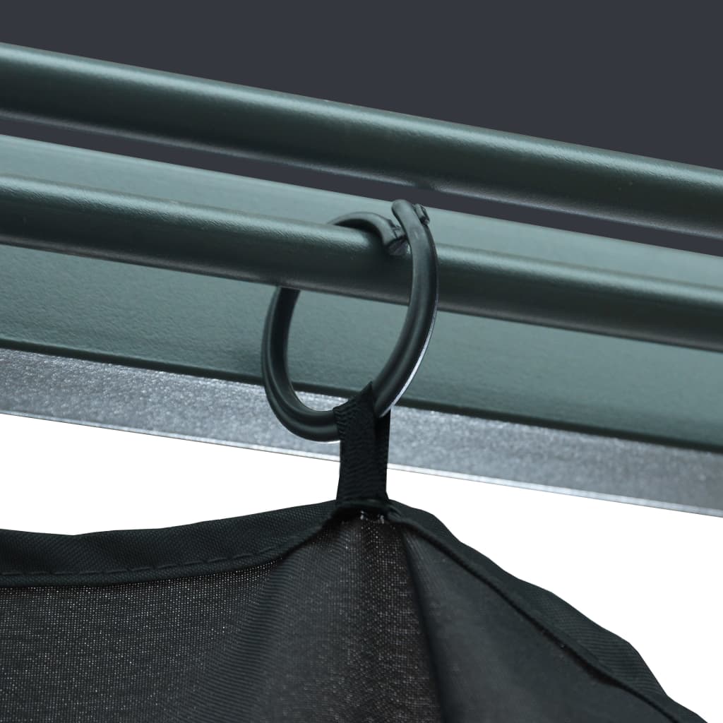 Sjenica sa zastorima i LED svjetlima 300 x 300 cm antracit