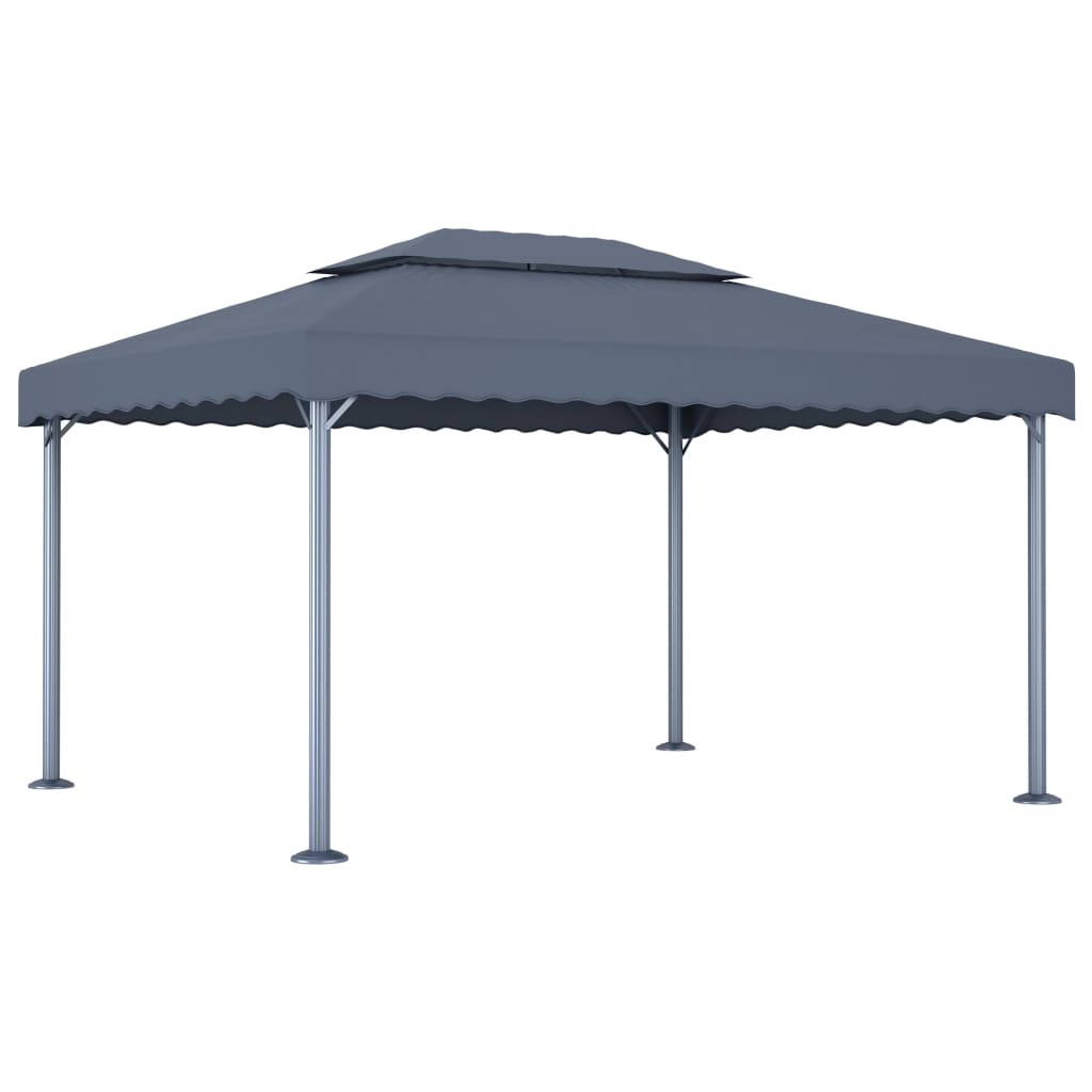 Sjenica s LED svjetlosnim trakama antracit aluminij 400x300 cm