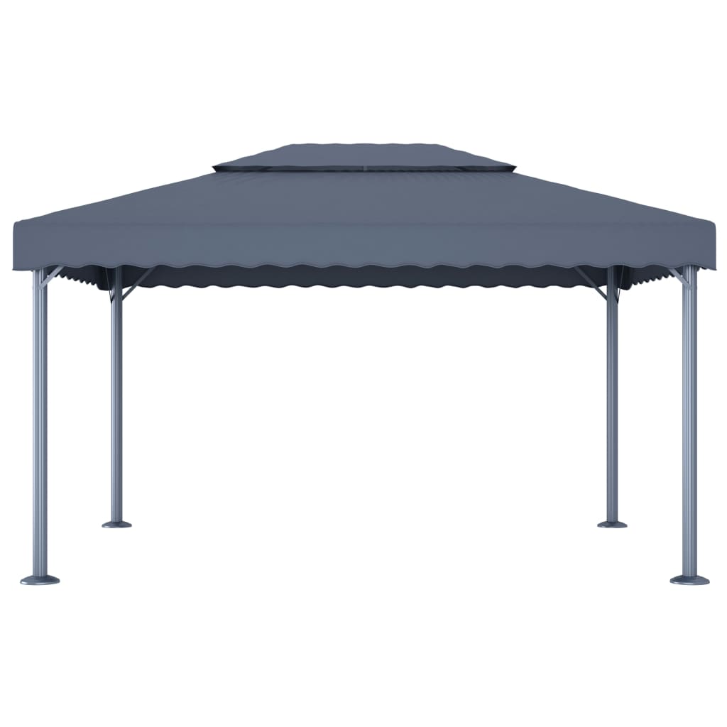 Sjenica s LED svjetlosnim trakama antracit aluminij 400x300 cm
