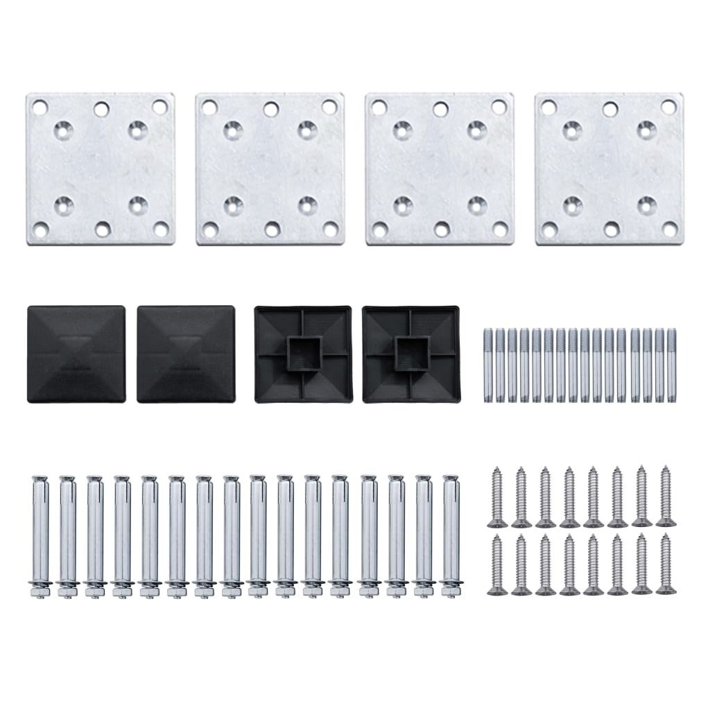 Set panela za ogradu WPC 526 x 186 cm crni