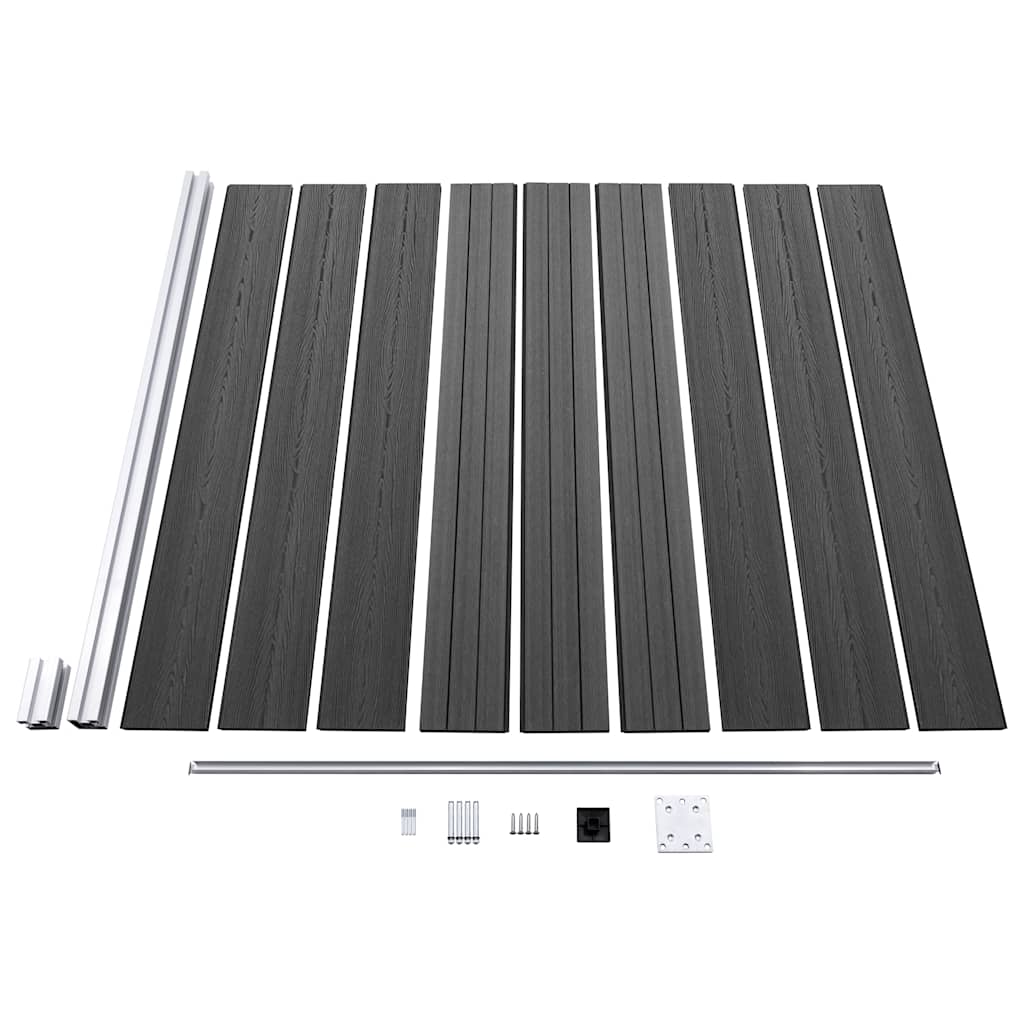 Set panela za ogradu WPC 1218 x 186 cm crni