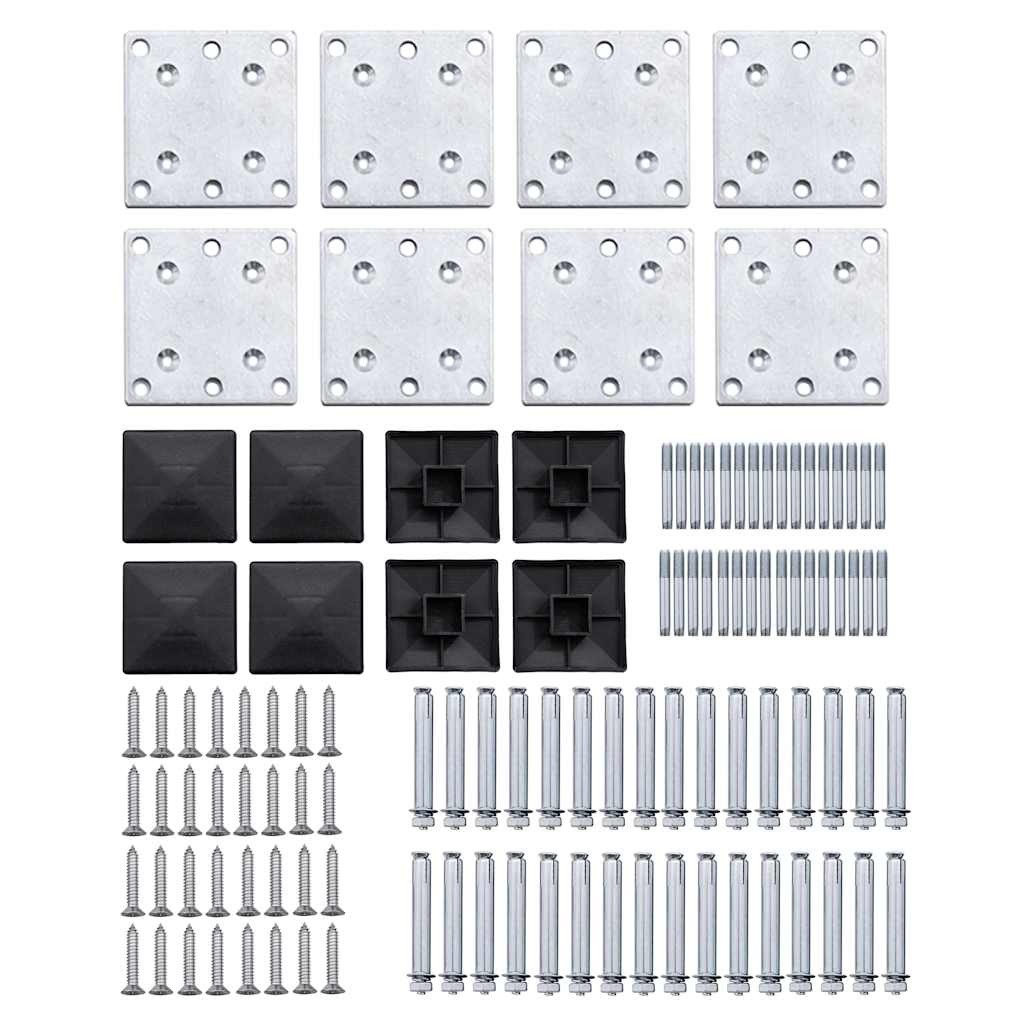Set panela za ogradu WPC 1218 x 186 cm crni