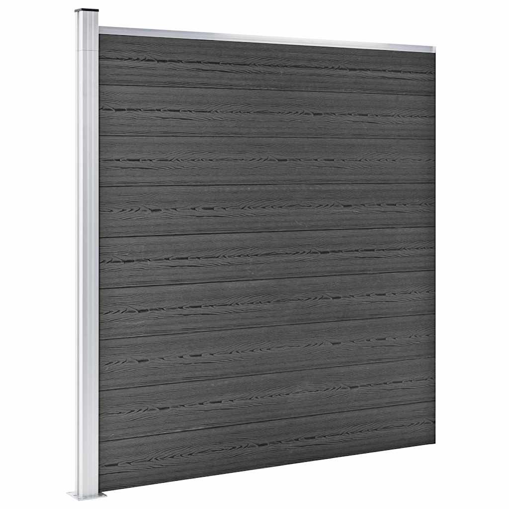 Set panela za ogradu WPC 1564 x 186 cm crni