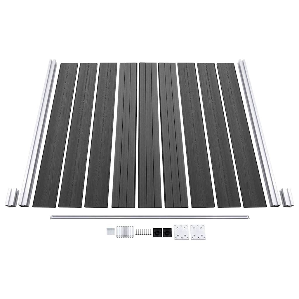 Set panela za ogradu WPC 1564 x 186 cm crni