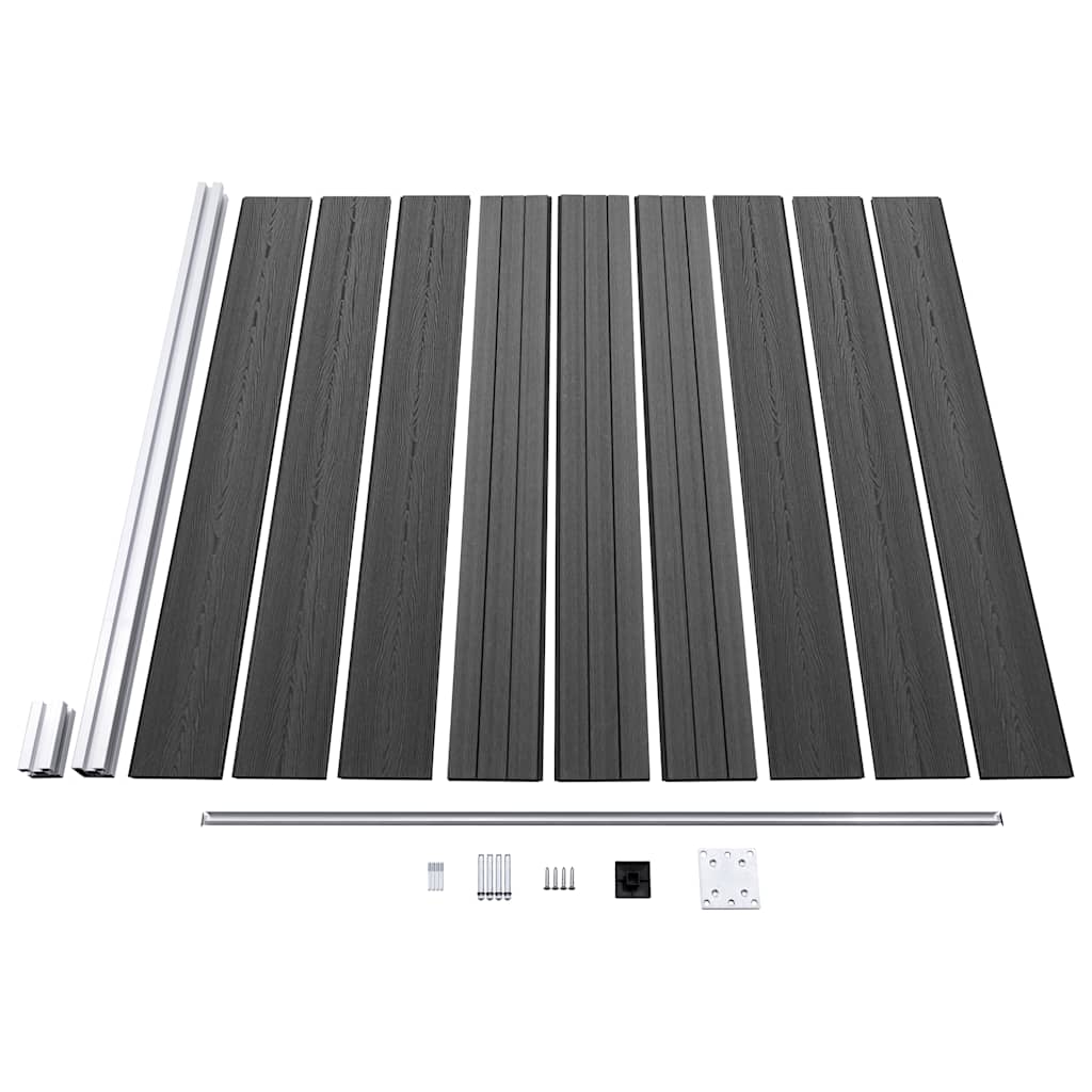 Set panela za ogradu WPC 1564 x 186 cm crni