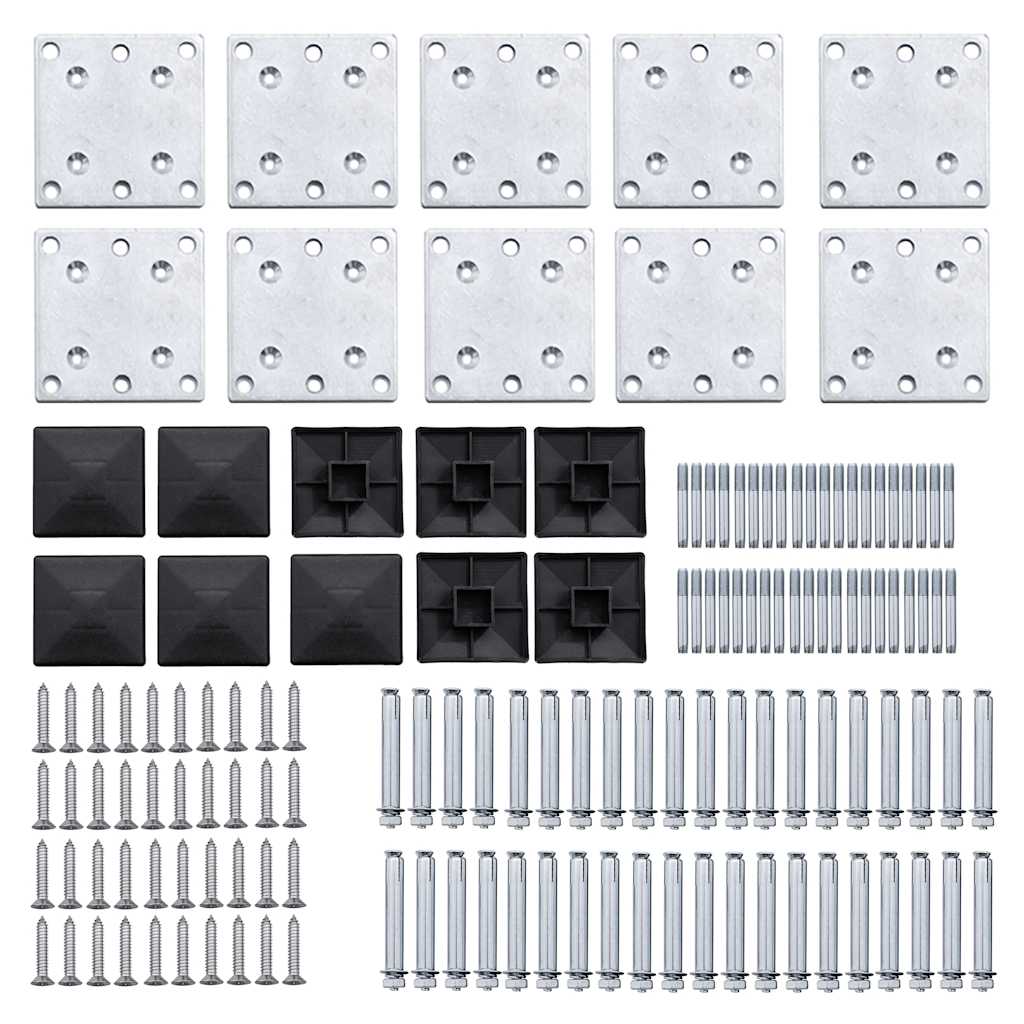 Set panela za ogradu WPC 1564 x 186 cm crni