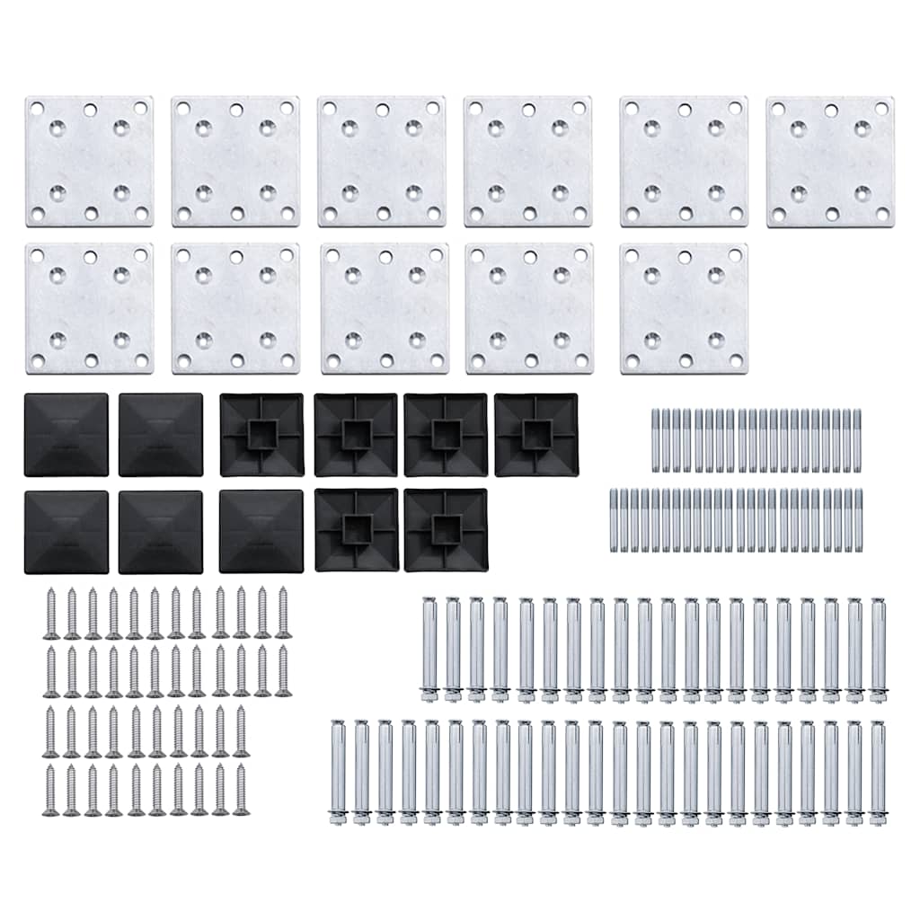 Set panela za ogradu WPC 1737 x 186 cm crni