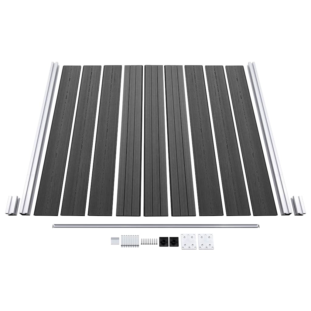 Set panela za ogradu WPC 619 x (105 - 186) cm crni
