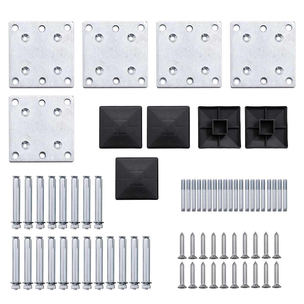 Set panela za ogradu WPC 619 x (105 - 186) cm crni