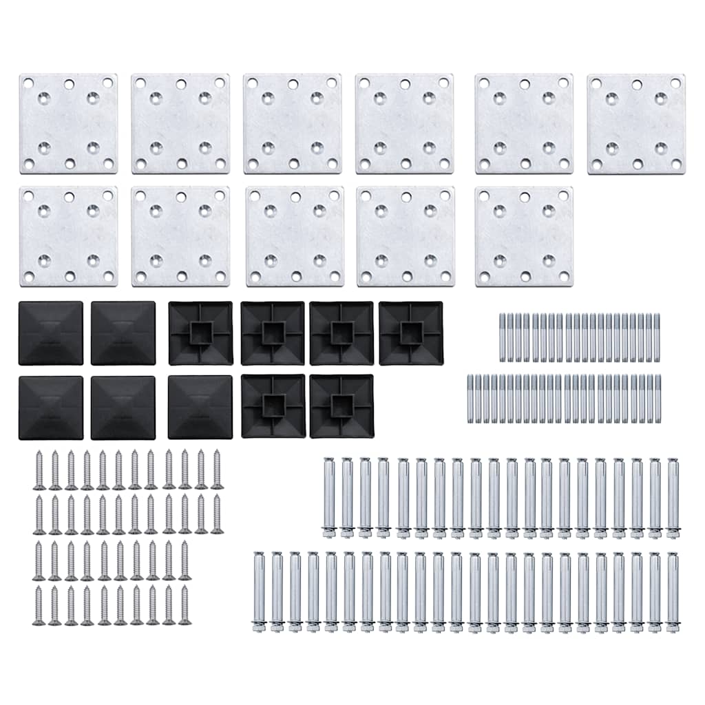 Set panela za ogradu WPC 1657 x (105 - 186) cm crni