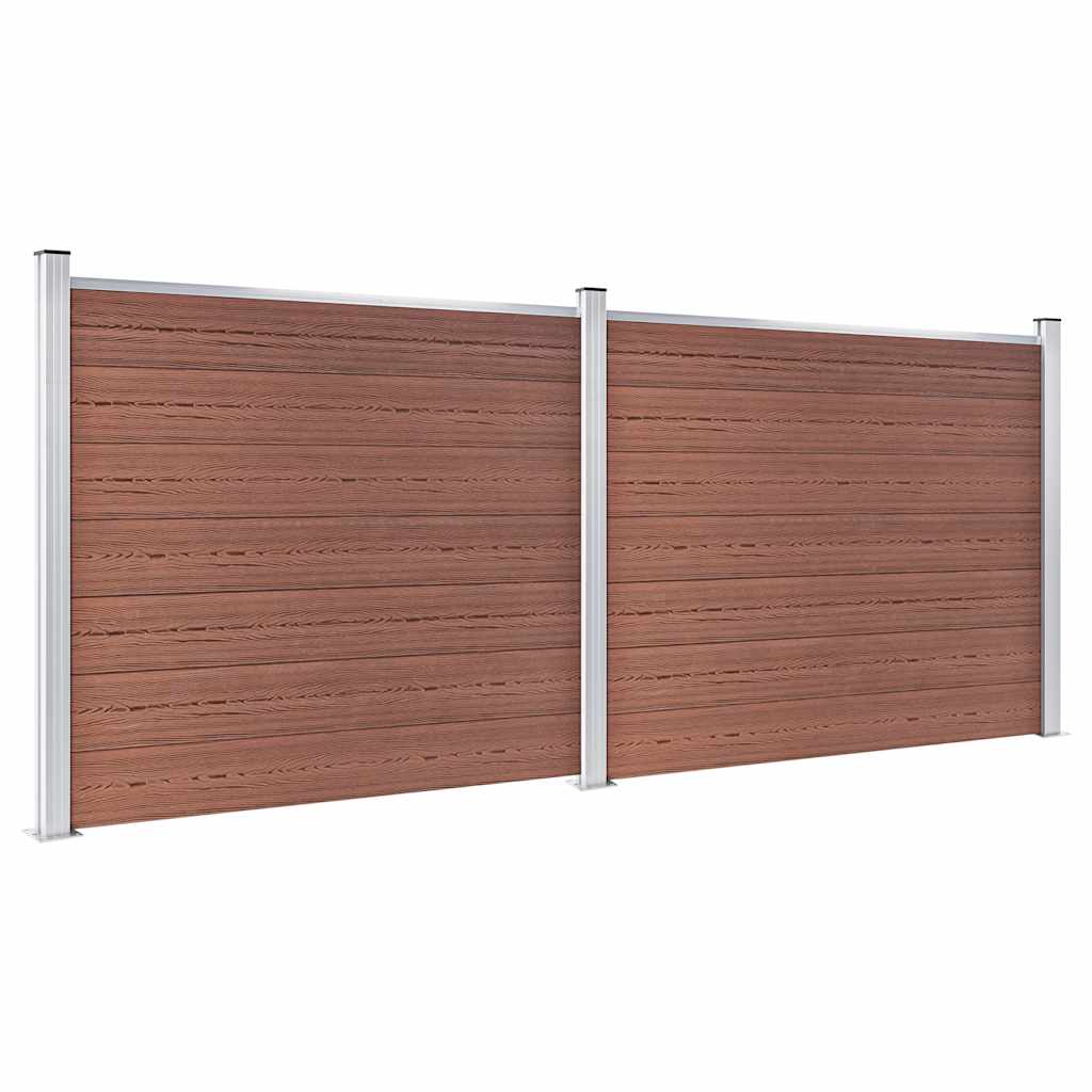 Set panela za ogradu WPC 353 x 146 cm smeđi