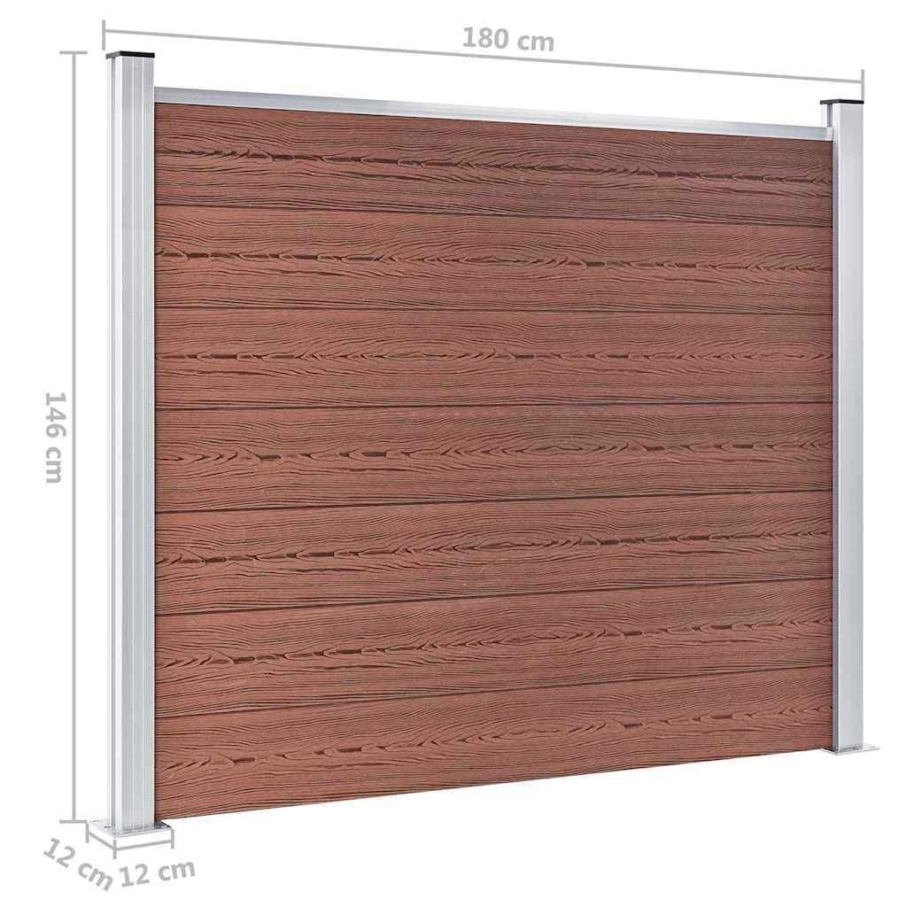 Set panela za ogradu WPC 353 x 146 cm smeđi