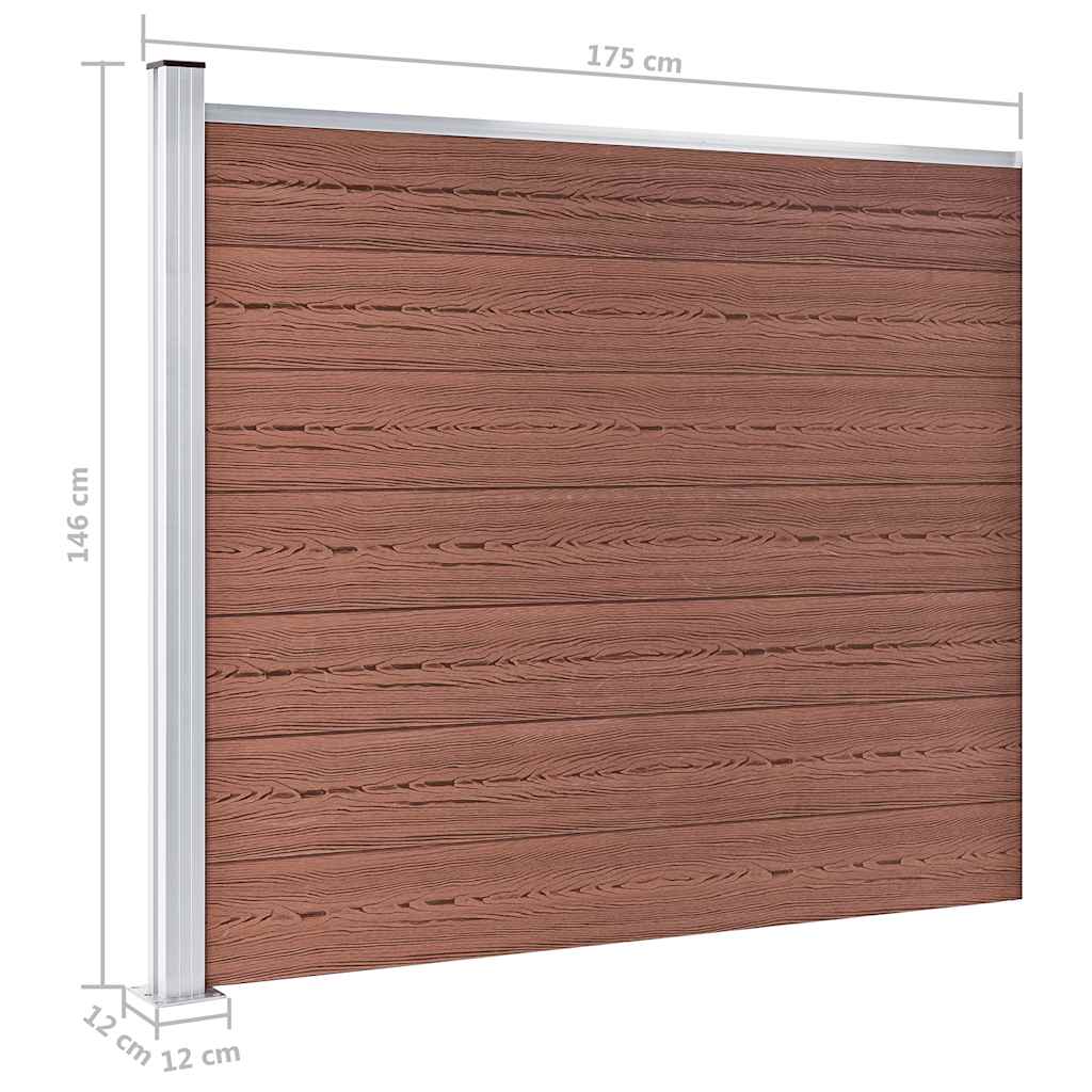 Set panela za ogradu WPC 353 x 146 cm smeđi