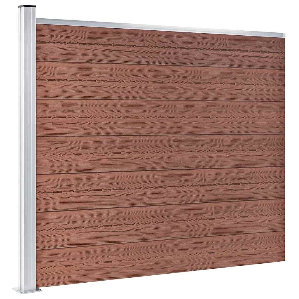 Set panela za ogradu WPC 353 x 146 cm smeđi