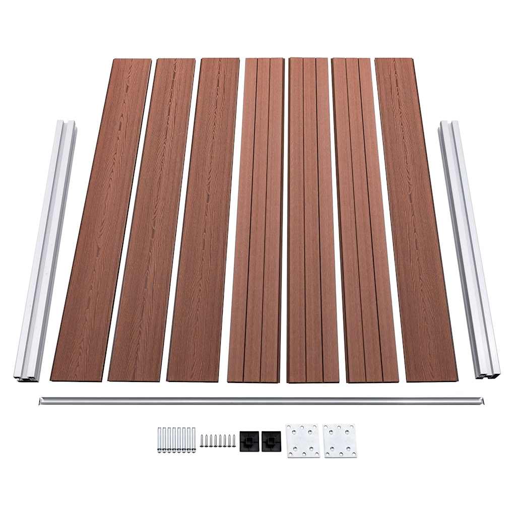 Set panela za ogradu WPC 353 x 146 cm smeđi