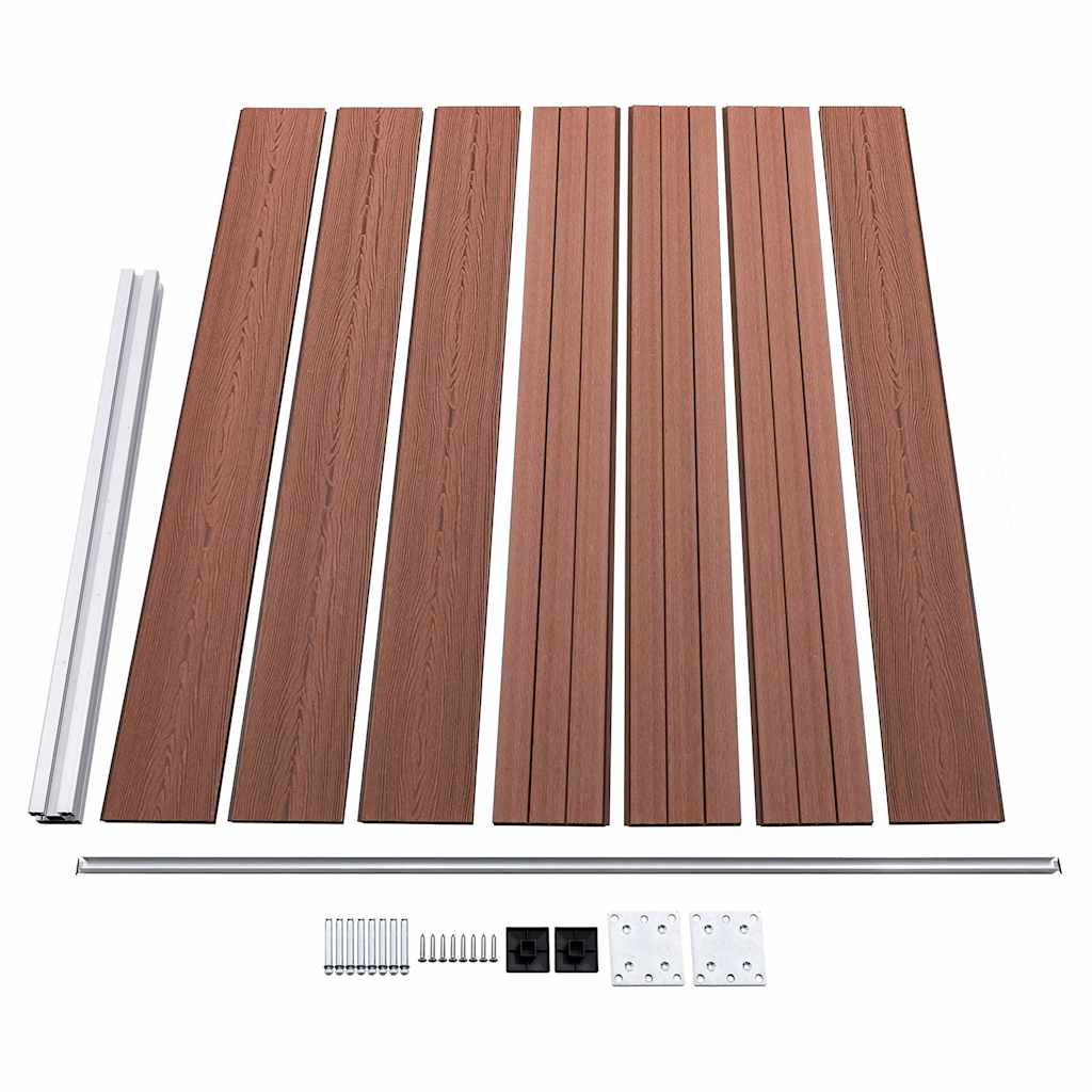 Set panela za ogradu WPC 353 x 146 cm smeđi