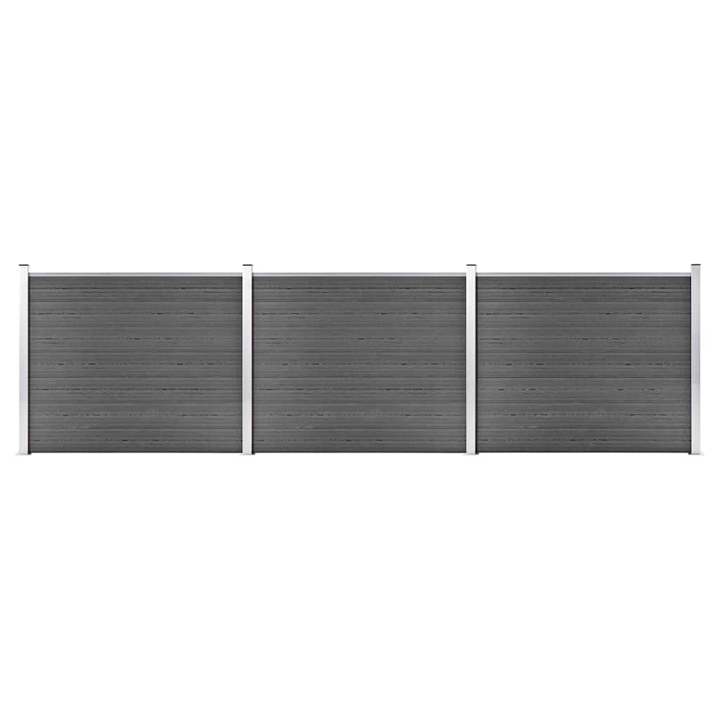 Set panela za ogradu WPC 526 x 146 cm crni