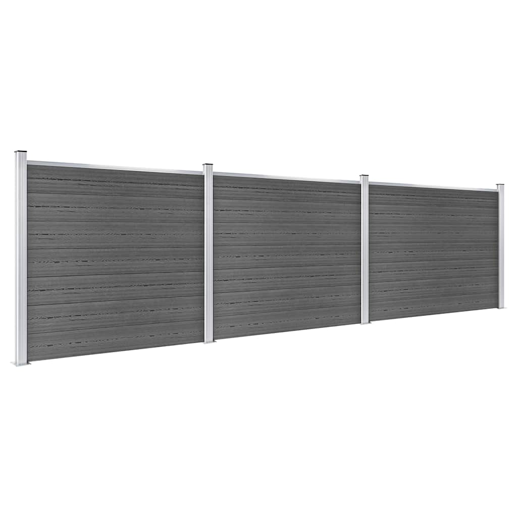 Set panela za ogradu WPC 526 x 146 cm crni