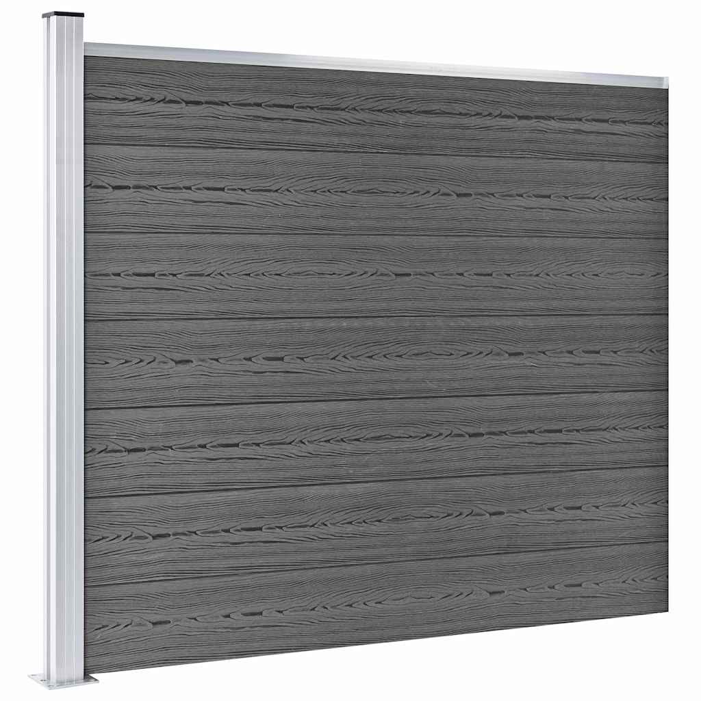 Set panela za ogradu WPC 526 x 146 cm crni