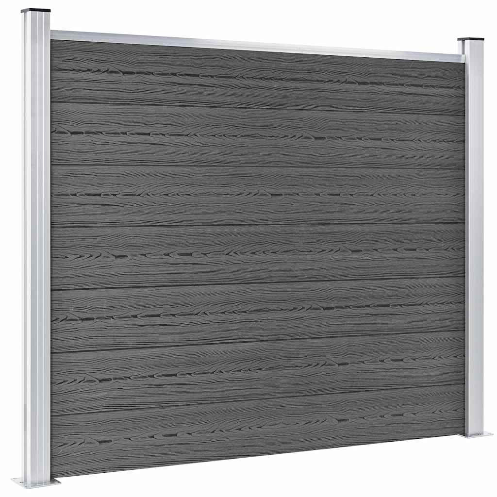 Set panela za ogradu WPC 526 x 146 cm crni