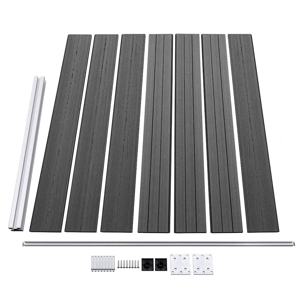 Set panela za ogradu WPC 526 x 146 cm crni