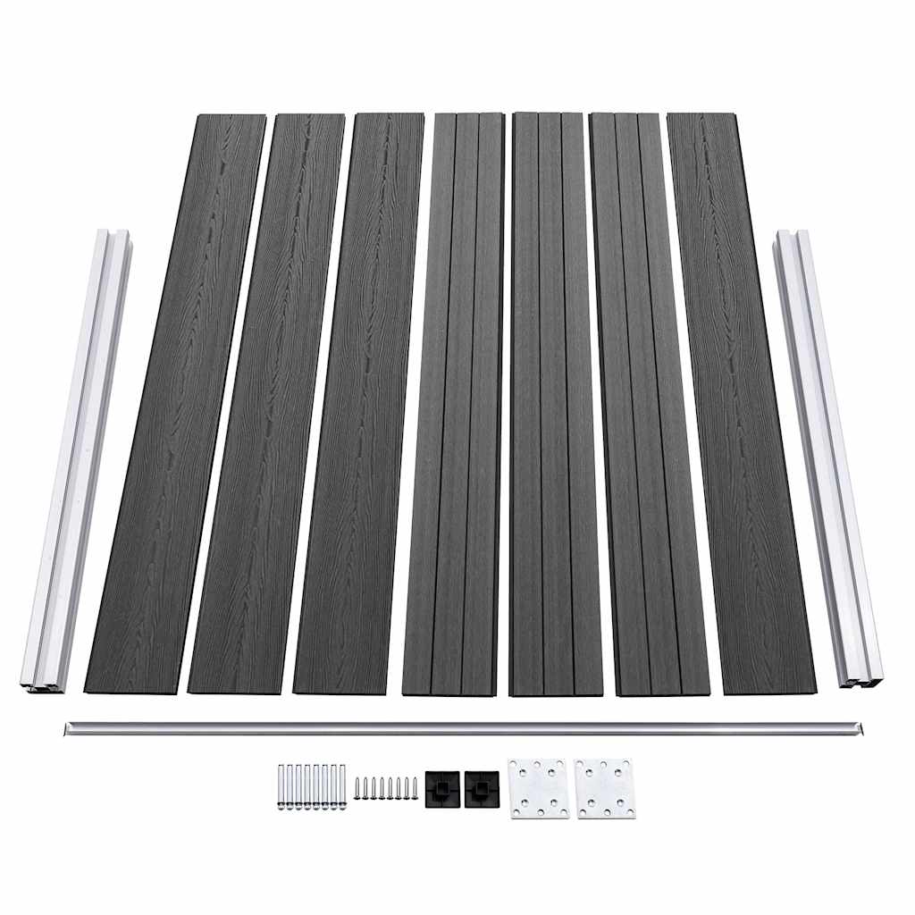 Set panela za ogradu WPC 526 x 146 cm crni