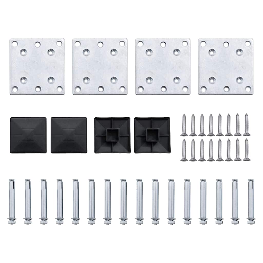 Set panela za ogradu WPC 526 x 146 cm crni