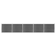Set panela za ogradu WPC 872 x 146 cm crni
