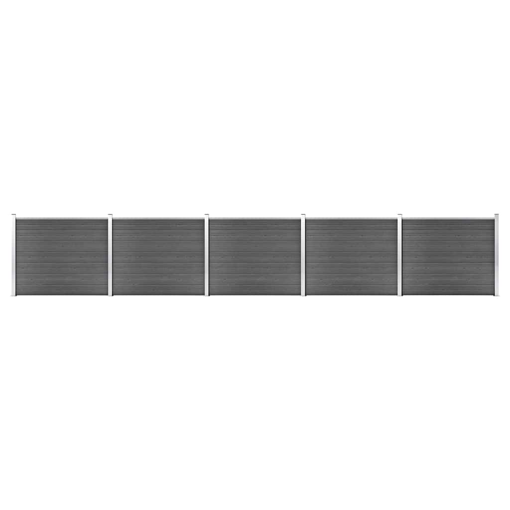 Set panela za ogradu WPC 872 x 146 cm crni