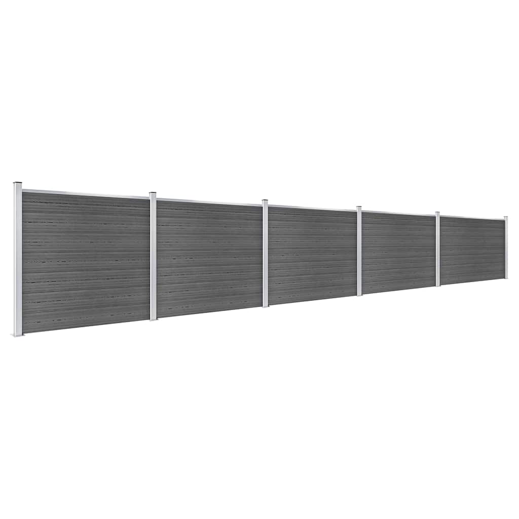 Set panela za ogradu WPC 872 x 146 cm crni