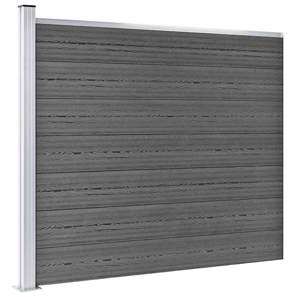 Set panela za ogradu WPC 872 x 146 cm crni