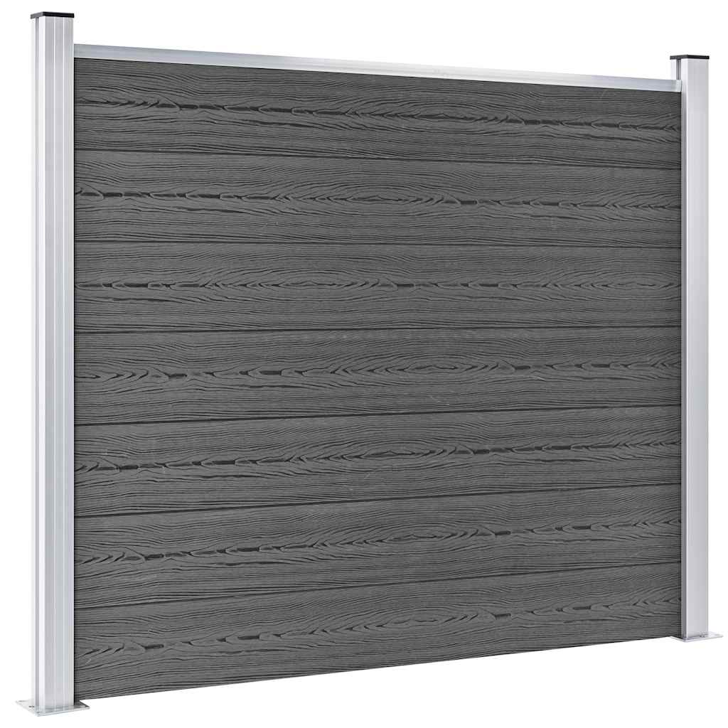Set panela za ogradu WPC 872 x 146 cm crni