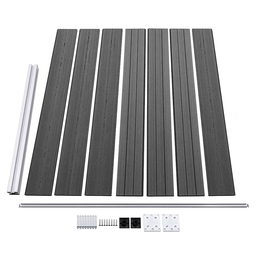 Set panela za ogradu WPC 872 x 146 cm crni
