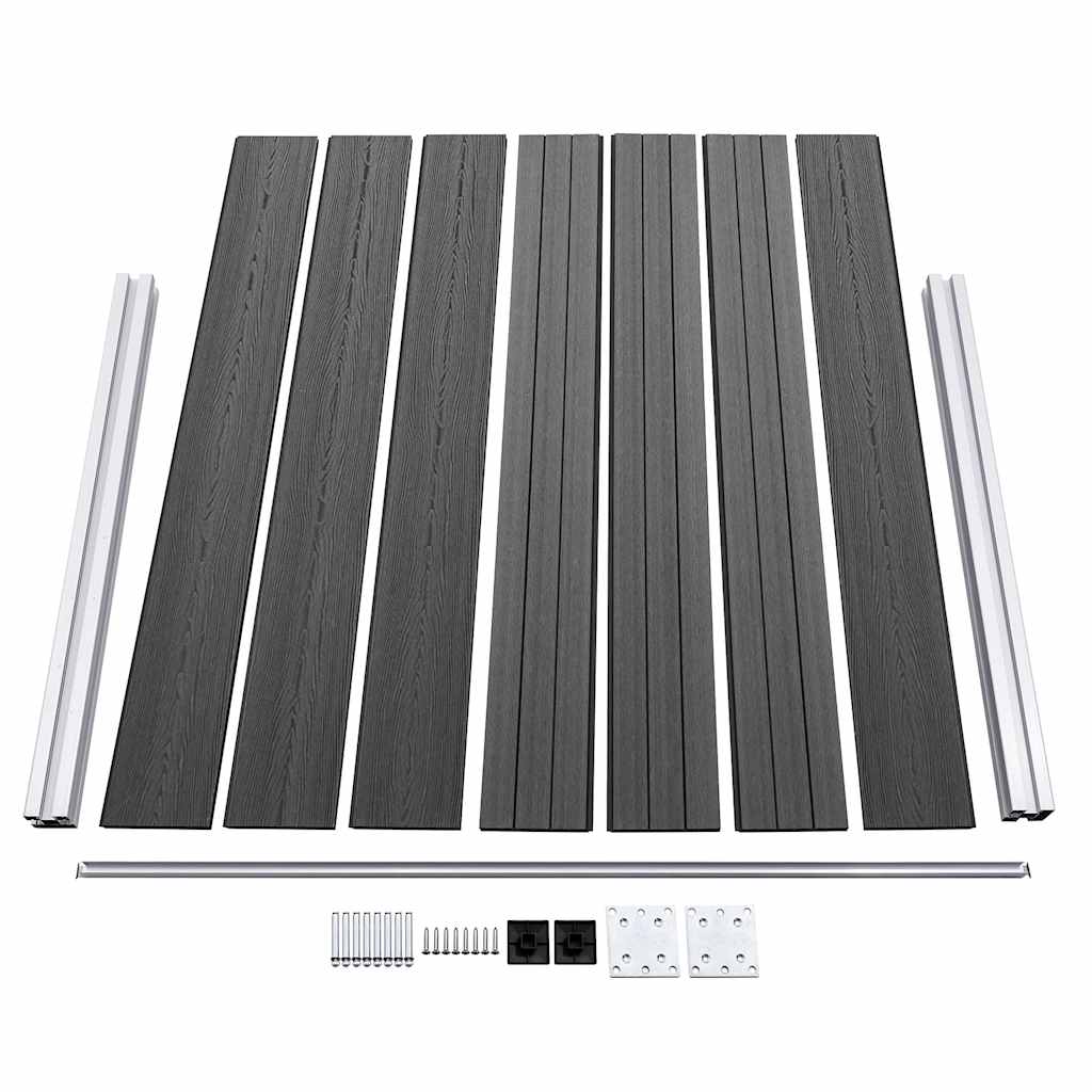 Set panela za ogradu WPC 872 x 146 cm crni