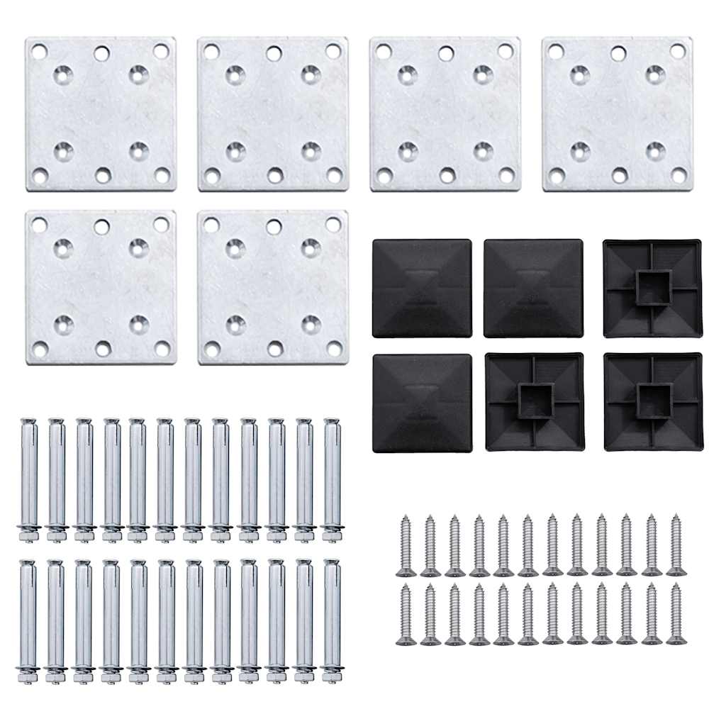 Set panela za ogradu WPC 872 x 146 cm crni