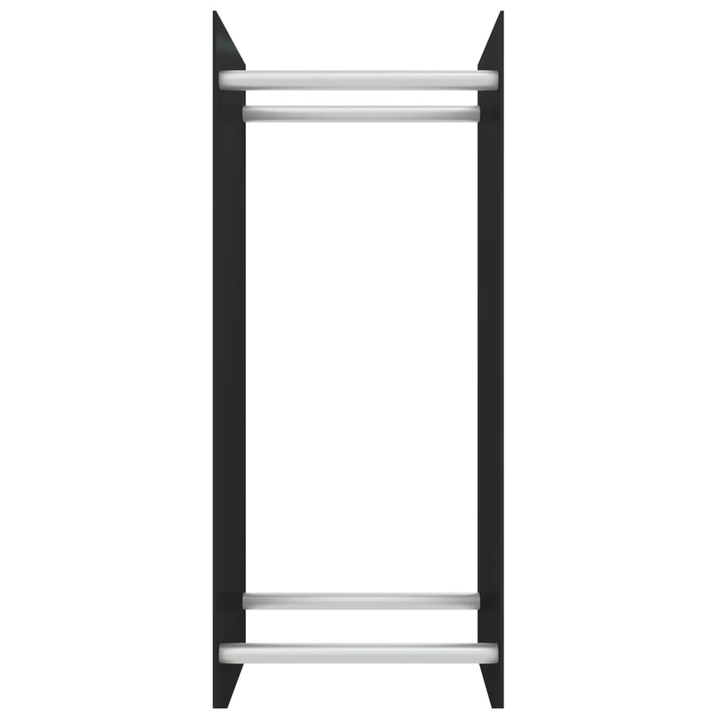 Stalak za drva za ogrjev crni 40 x 35 x 100 cm kaljeno staklo