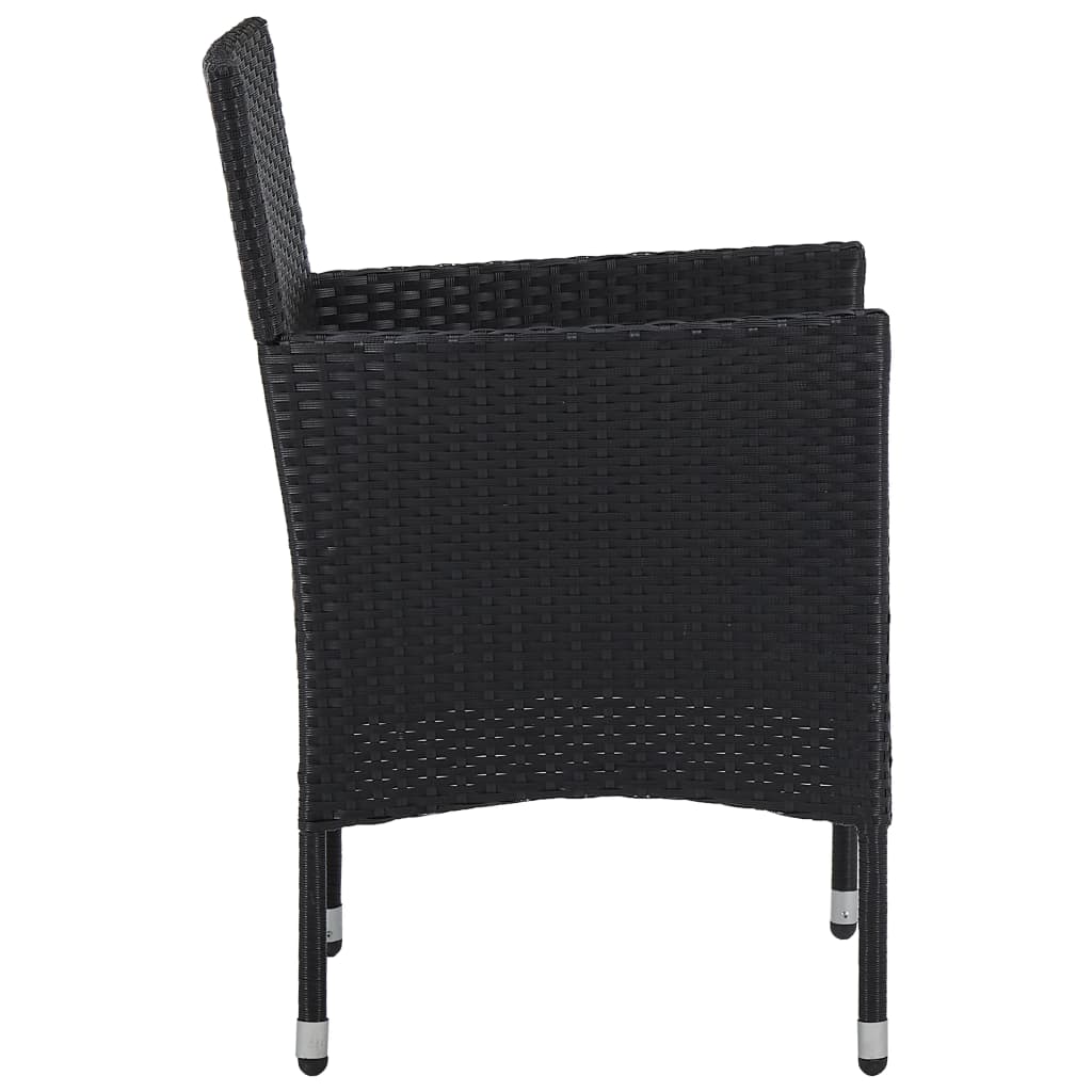 3-dijelni vrtni blagovaonski set crni