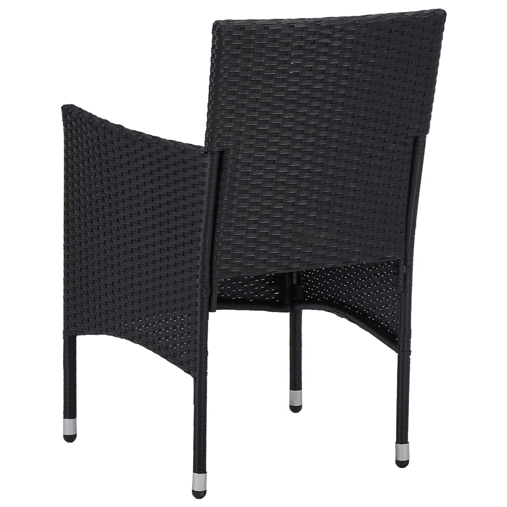 3-dijelni vrtni blagovaonski set crni