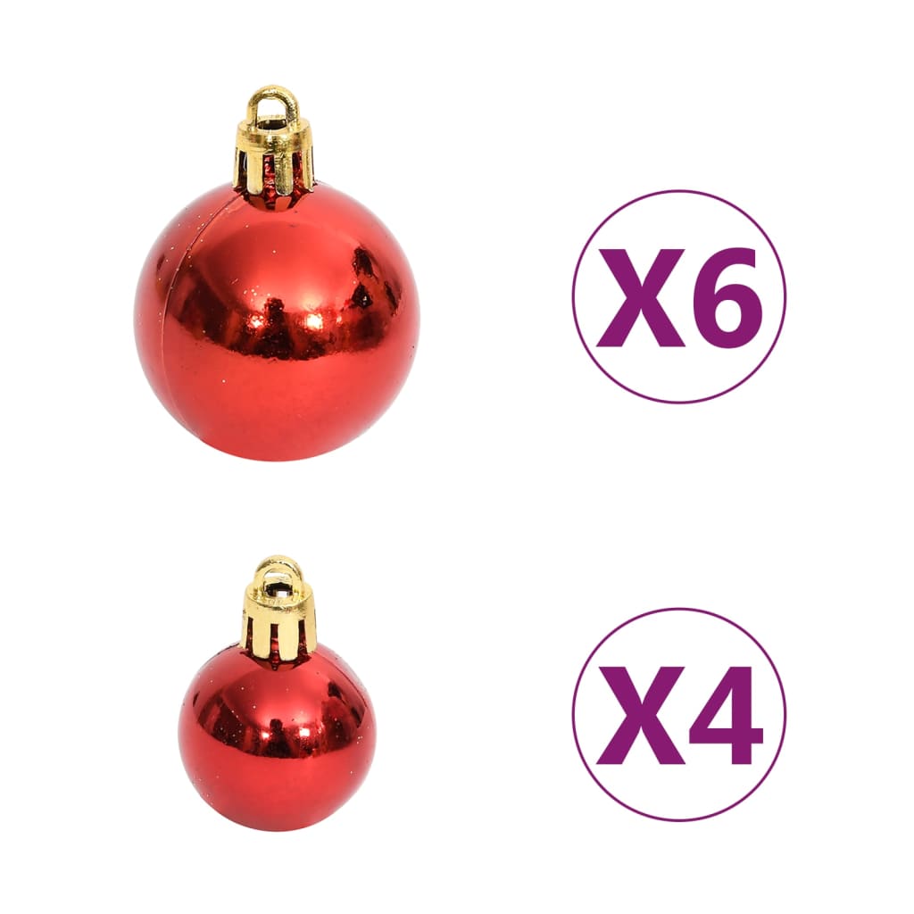 Set božićnih kuglica od 108 komada zlatne i crvene