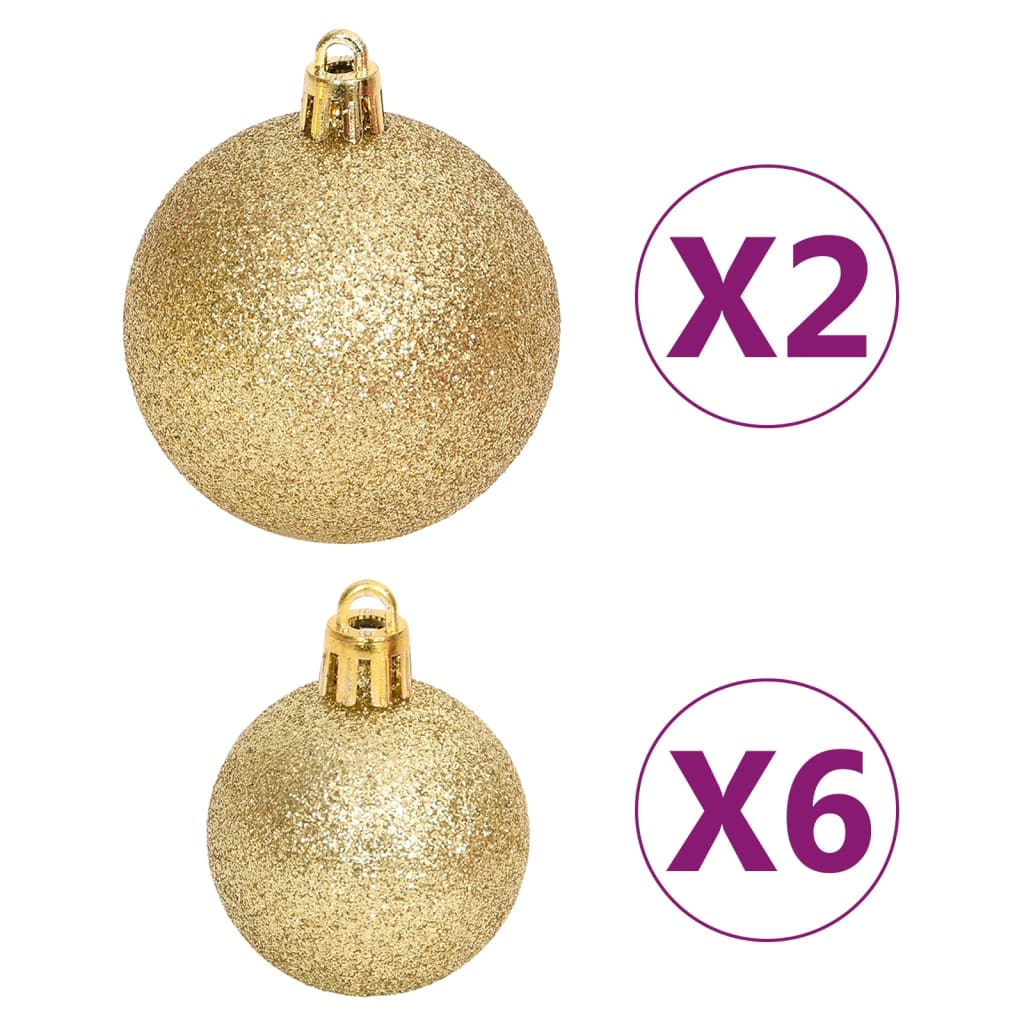 Set božićnih kuglica od 108 komada zlatne i crvene