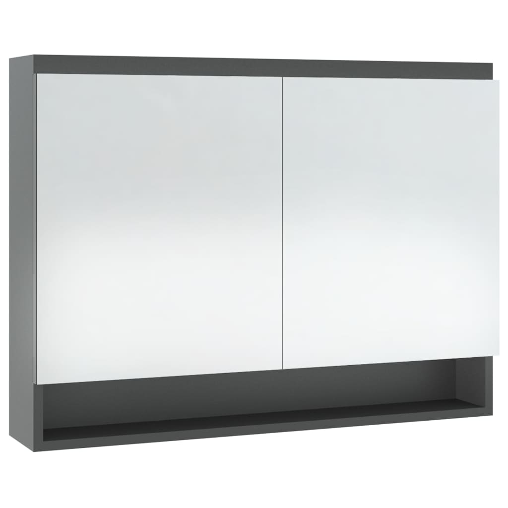 Kupaonski ormarić s ogledalom 80 x 15 x 60 cm MDF sivi