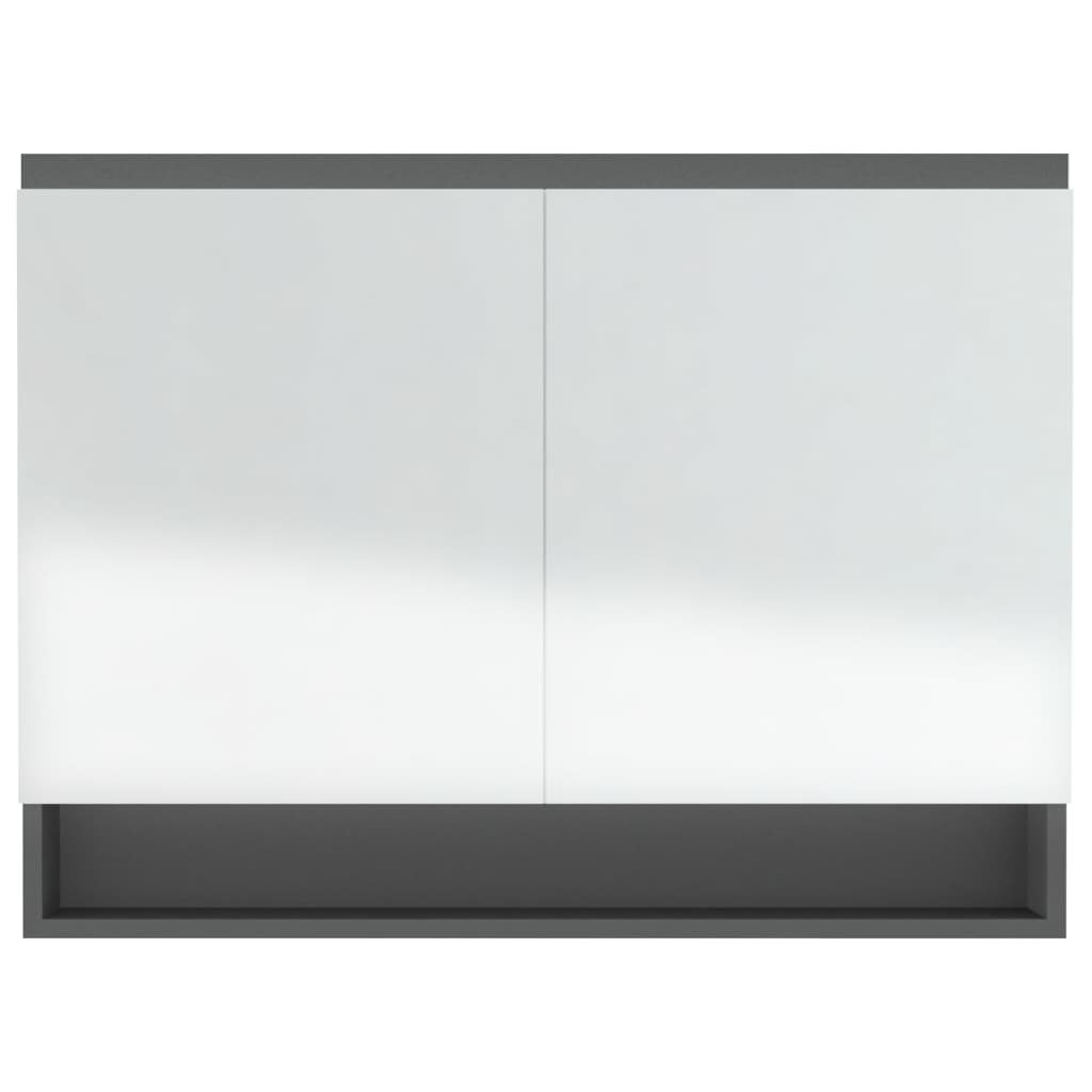 Kupaonski ormarić s ogledalom 80 x 15 x 60 cm MDF sivi