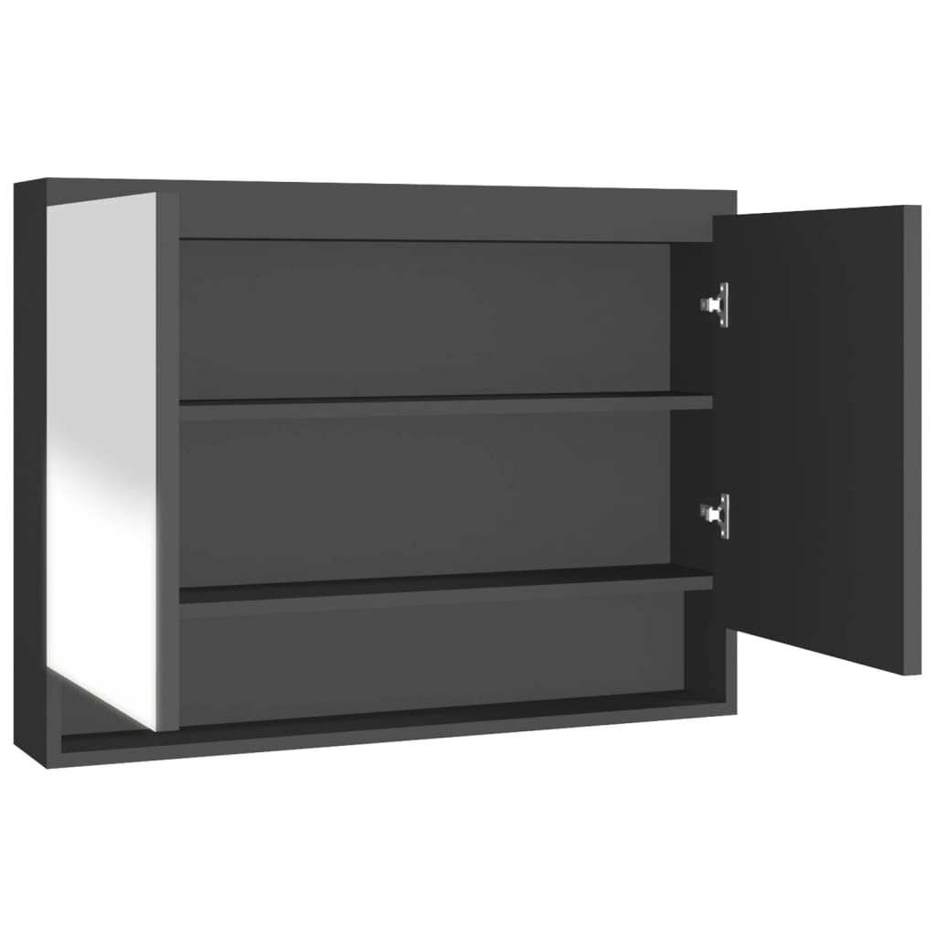 Kupaonski ormarić s ogledalom 80 x 15 x 60 cm MDF antracit